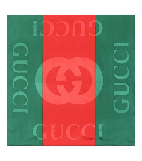 gucci green silk scarf